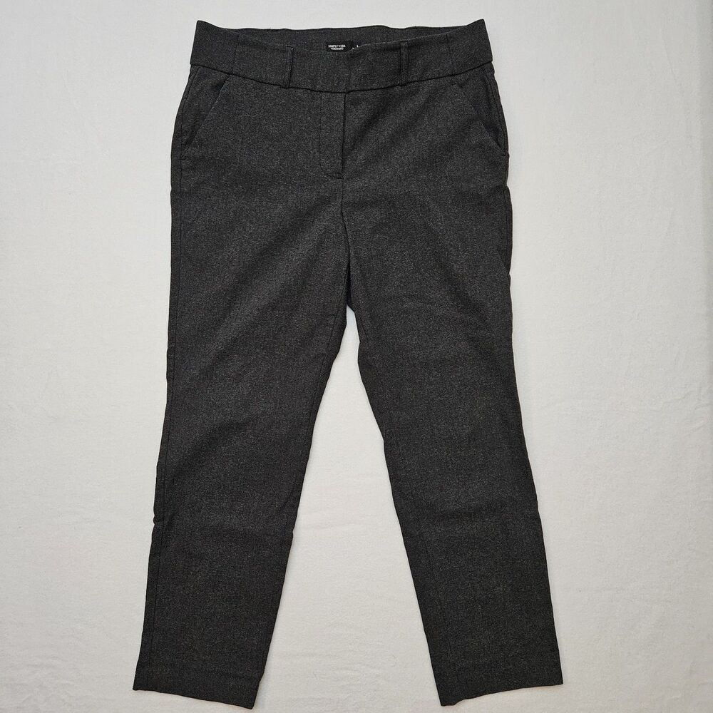 Simply Vera Vera Wang Sz L Charcoal Gray Tailored Crop Trouser Pants Work Office